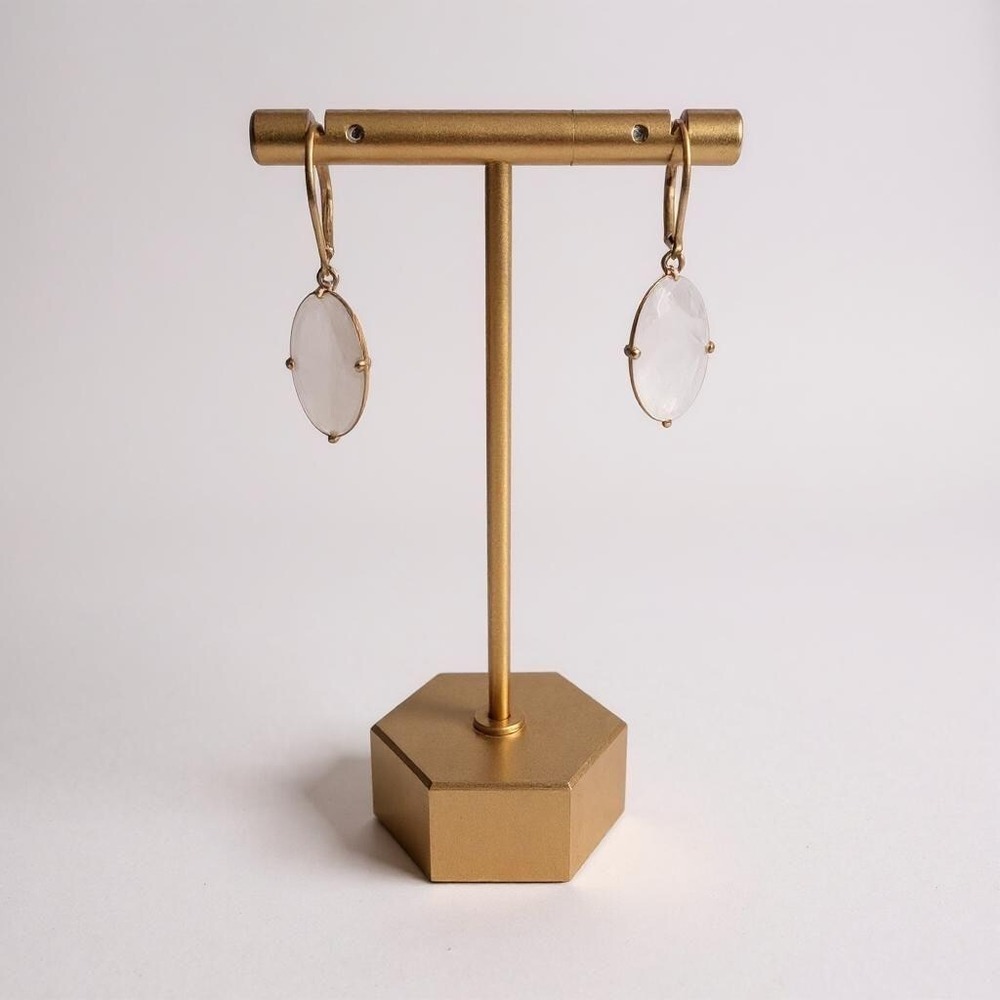 Rose Quartz Dangle Earrings 925 Sterling Silver & Rose Gold Faceted Pink - Picture 4 of 11